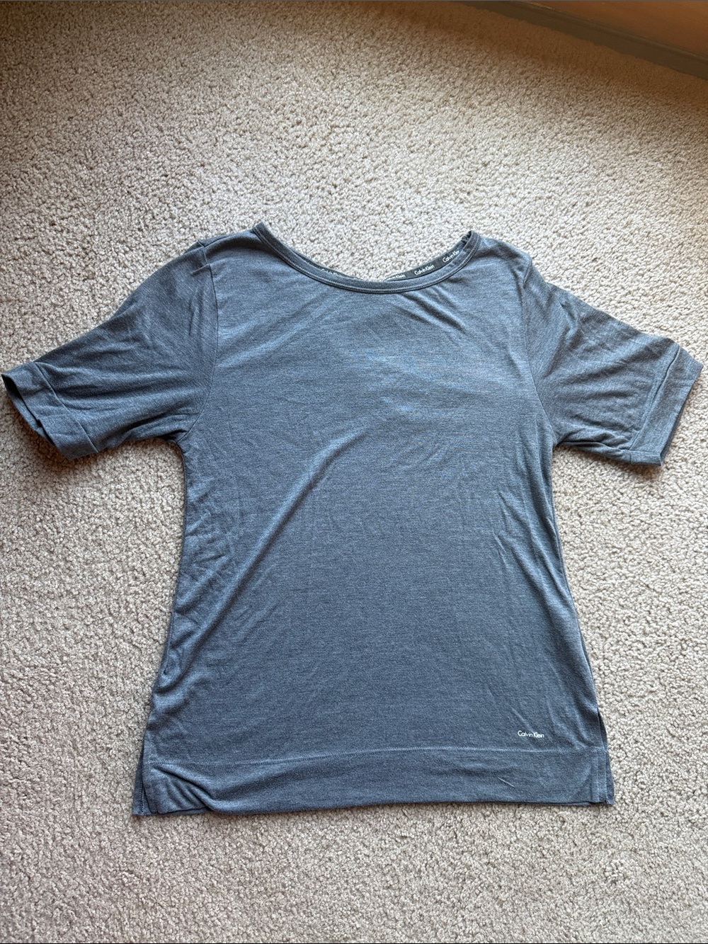 Calvin Klein Women's Casual Sleepwear Short-Sleeve Top — Slate Gray Size Small